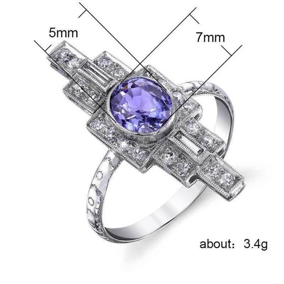 Beautiful 925 Silver Oval Cut Amethyst Ring New - Picture 2 of 3